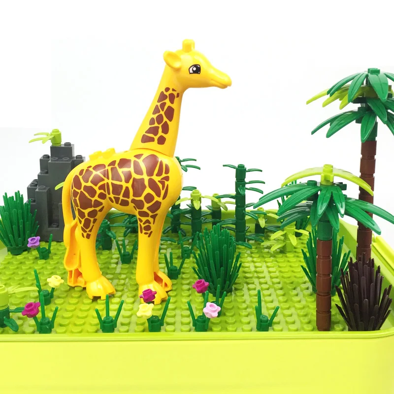6 Животные блоки коробка для крепления на руке леса деревьев Мпц Builidng кирпичи