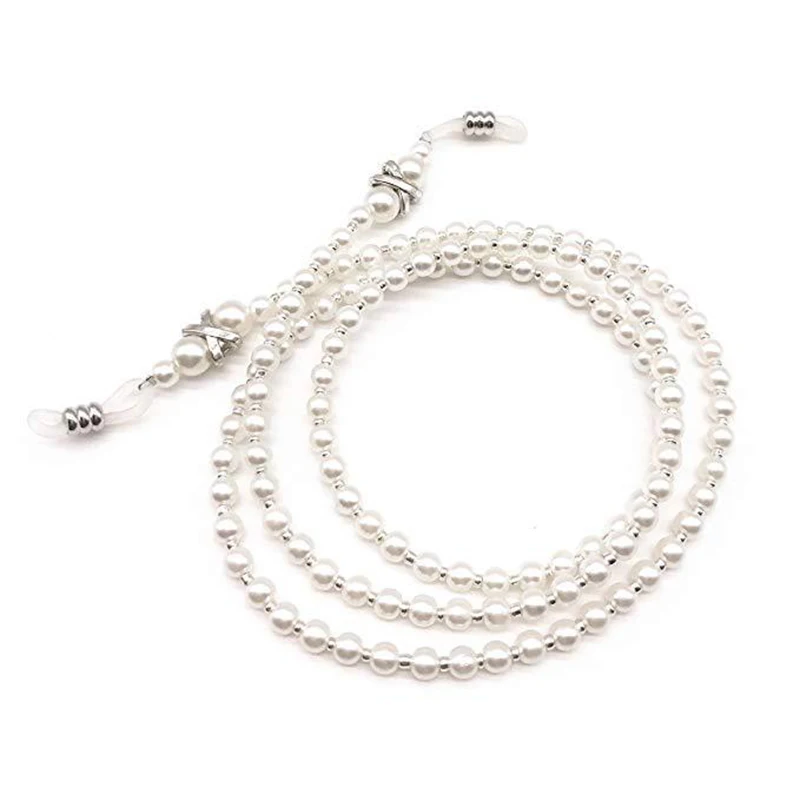 Модная шикарная портативная цепочка для солнцезащитных очков жемчужная