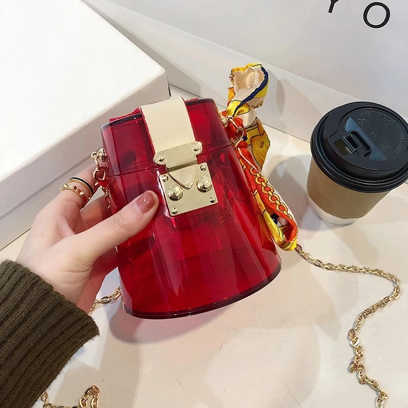 

Acrylic Transparent Shoulder Chain Bag Small Crossbody Bag for Women Fashion Party Clutch Bag Purses and Handbags Bucket Bag