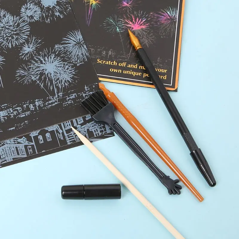 

5Pcs Painting Drawing Scratch Arts Set Stick Scraper Pen Tools Creative DIY Necessaries Products New