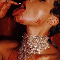 2021 sexy queen luxury rhinestone wedding set necklace body statement necklace female crystal necklace body jewelry wholesale