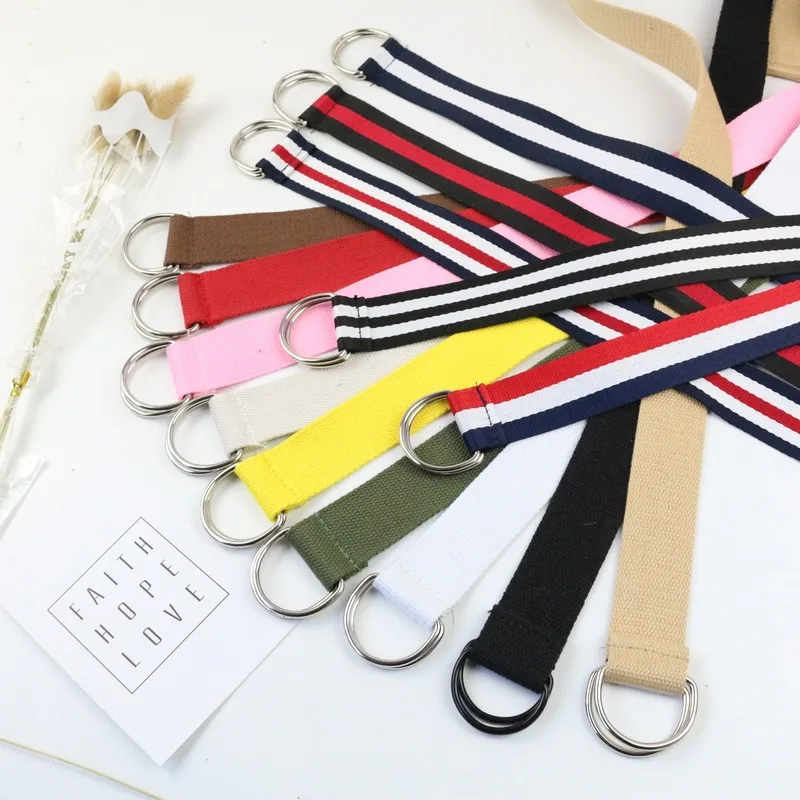 2020 новый холщовый ремень для мужчин и женщин без отверстий двойная петля пряжка