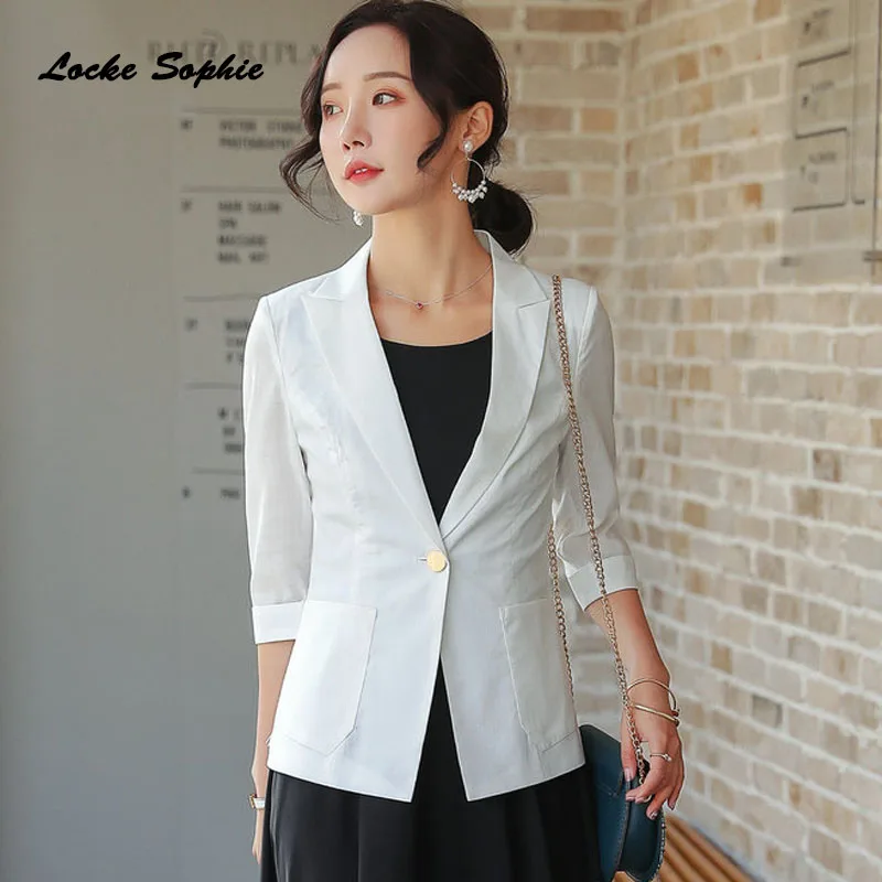 1 шт. женские блейзеры размера плюс пальто весна 2020 хлопковая смесь короткий