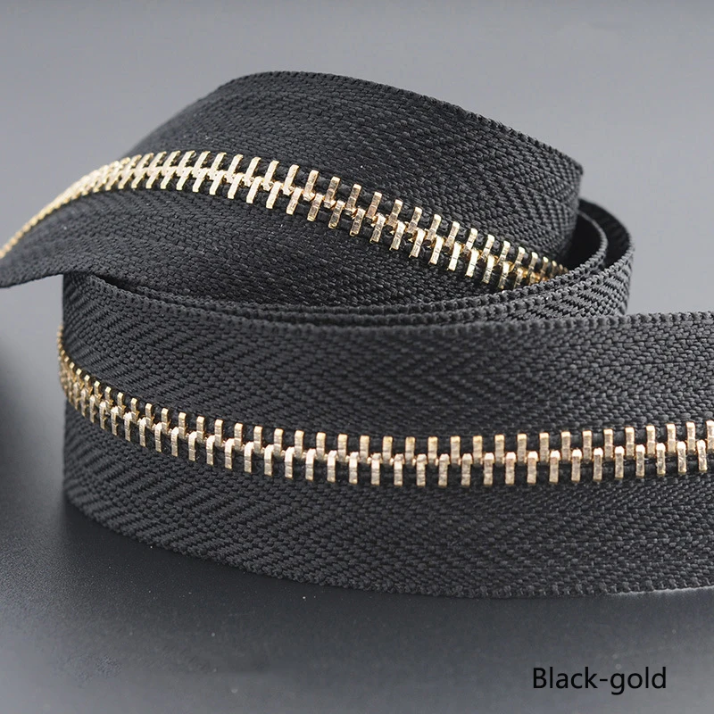 black gold 1/3 ярд Meetee 5# Металлические молнии Открытый портной одежды сумки для дома швейные изделия для одежды пальто одежда молния ремонт аксессуар - Цвет: black gold