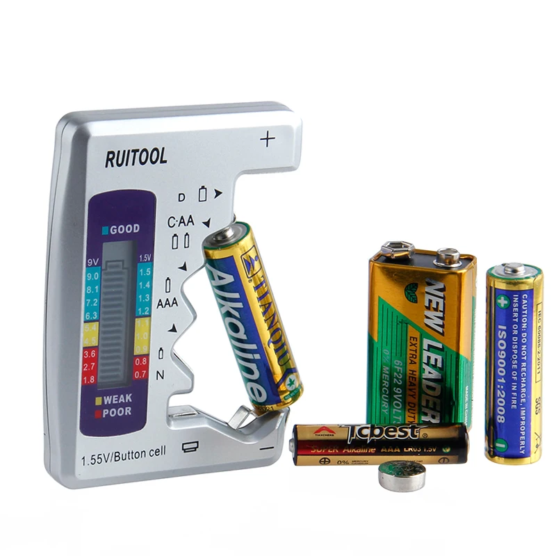 Цифровой тестер емкости аккумуляторов C/D/9V/AA/AAA/1 5 V|Тестеры аккумуляторов| |