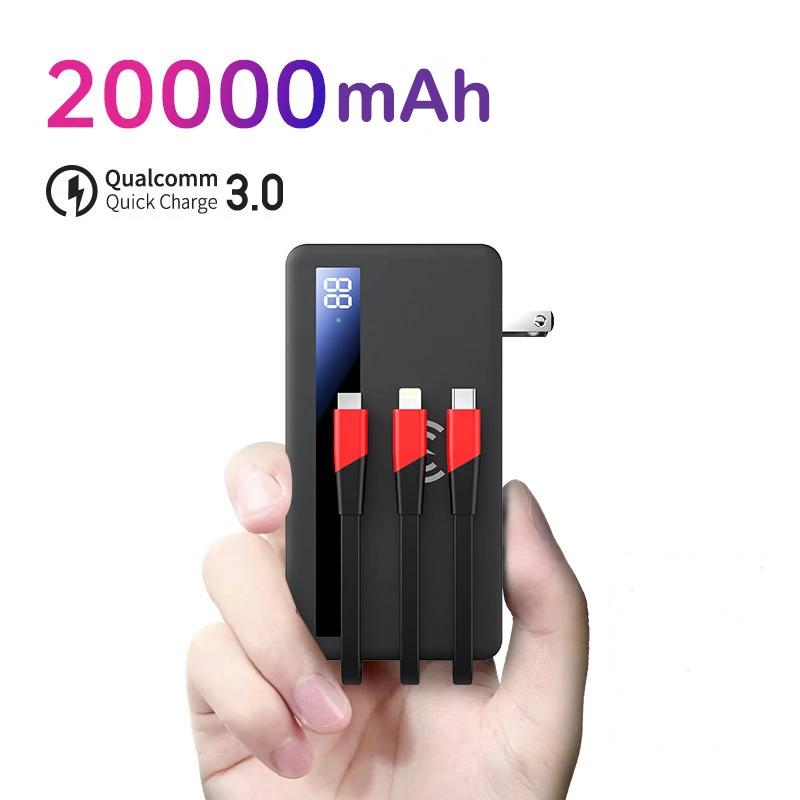 

10 Вт Qi Беспроводное зарядное устройство портативное зарядное устройство 20000 мА 22,5 Вт QC PD 3,0 Быстрая зарядка портативное зарядное устройство ...
