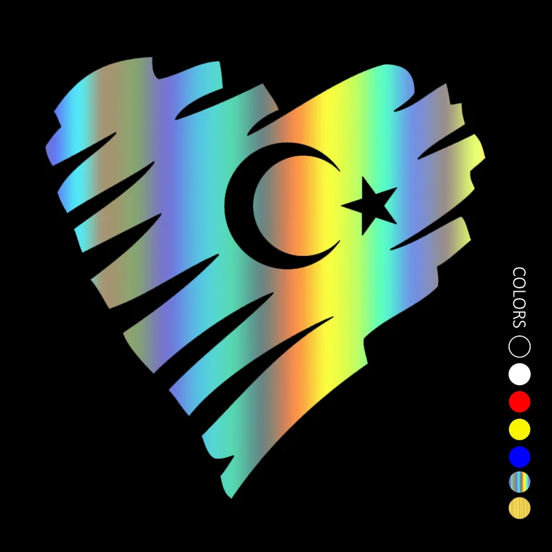 

30255# Various Sizes Turkish Flag in Heart Shape car sticker vinyl decal waterproof stickers on car truck bumper rear window