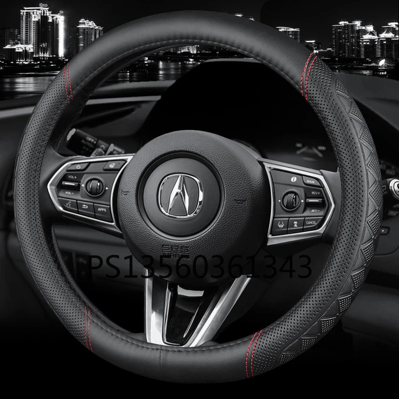 

For Acura car steering wheel cover leather RDX CDX TLX-L MDX TL four seasons universal leather grip cover