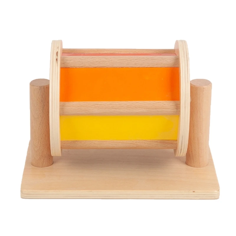 

50LE Montessori Teaching Aid Montessori Wooden Textile Drum 0-3 Years Old Ic Class Infant Early Education Educational Toys