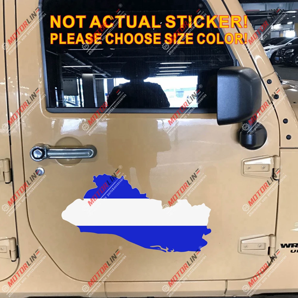 Карта Сальвадора флаг наклейка автомобильная виниловая размер no bkgrd|Наклейки на