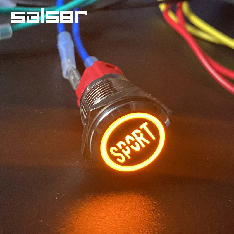 22mm Flat Round DIY Pause/Engine Start Luminous Character Power Supply With LED Light Fix Reset Custom Metal Push Button Switch - купить по