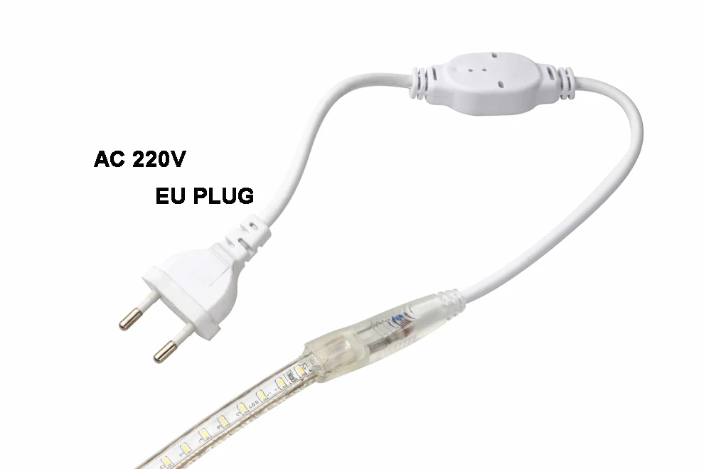 Открытый и закрытый Светодиодные ленты 220 V 3014 SMD 120 светодиодов/m свет веревочки дома праздник Рождество освещения 1 м 2 м 5 M 10 м 15 м 20 м 25 м