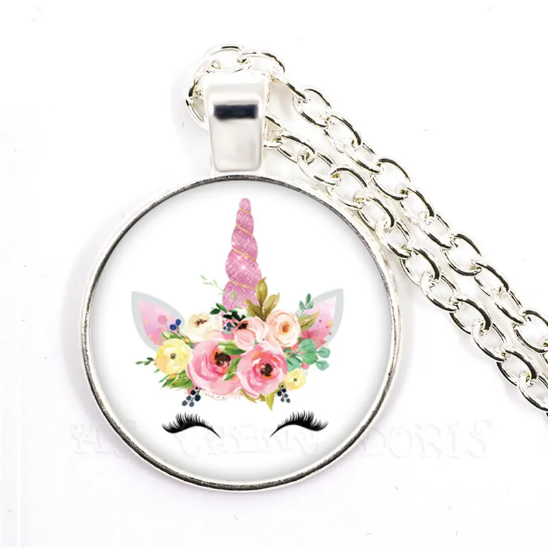 Лошадь Единорог 25 мм стеклянные браслеты с кабошонами цветок и единорог Подвески