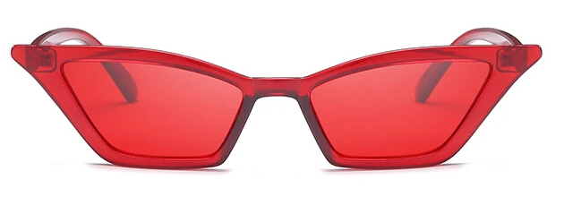 Clear red Маленькие женские солнцезащитные очки, модные солнцезащитные очки "кошачий глаз", брендовые Винтажные Солнцезащитные очки, женские солнцезащитные очки, квадратные солнцезащитные очки - Цвет линз: Clear red