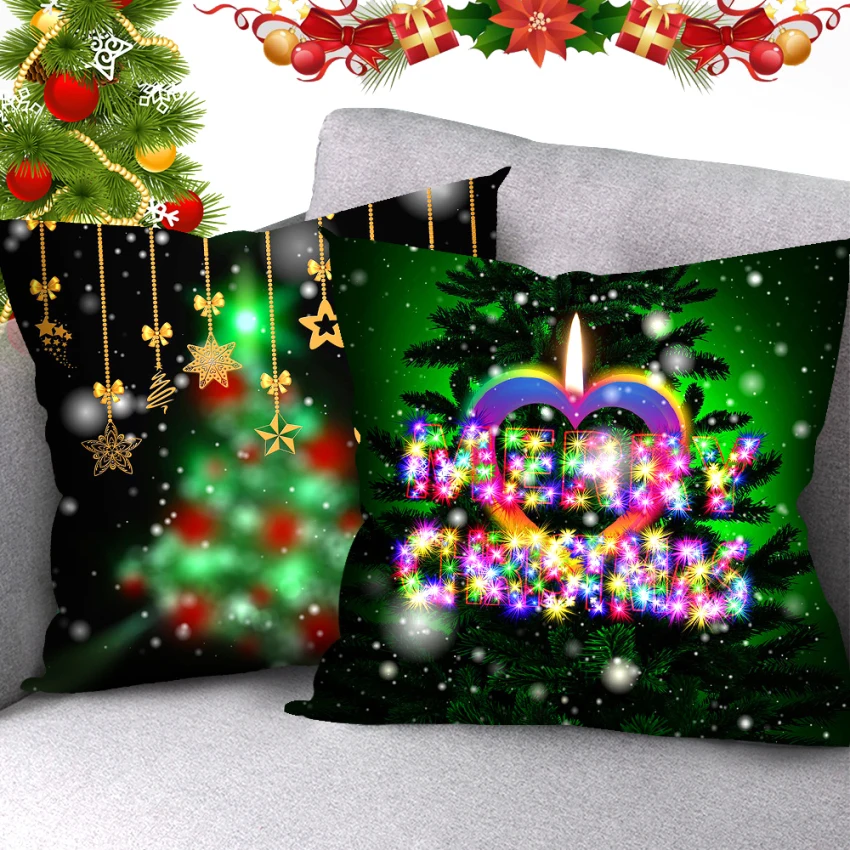 

Nanacoba Christmas Decorative Pillowcase Christmas Snowflake Pattern Throw Pillows for Bed Sofa Car Seat Pillows Decor Home