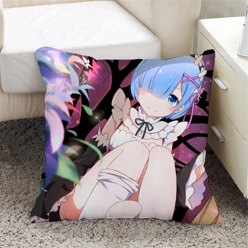 Аниме Re: Zero kara Hajimeru Isekai Seikatsu мультфильм рам и рем двухсторонний чехол для подушки
