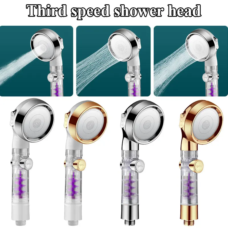 

Third-gear Turbo-lever Pressurized Shower Head Rugged Portable Shower Head Pressurized Shower Head Bathroom Supplies.