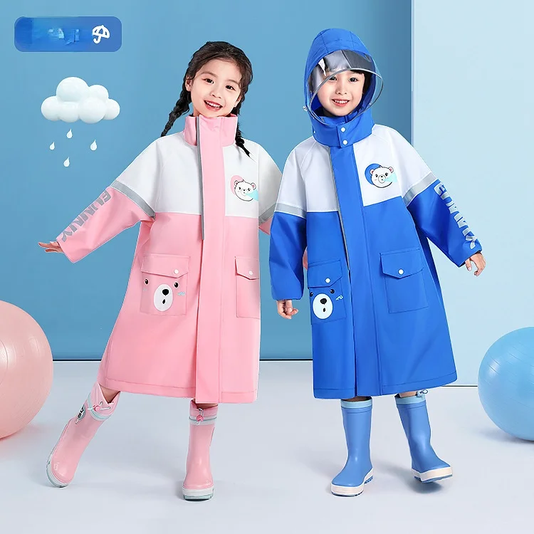 

Children's raincoats, boys and girls, primary school students, schoolbags, kindergarten boys, waterproof full-body poncho