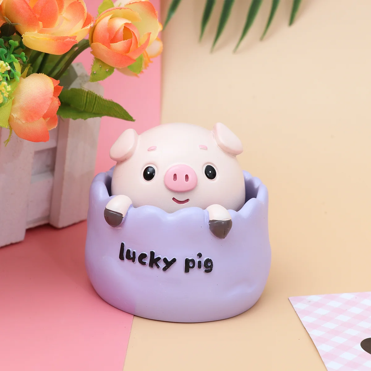 Spring Creative Car Ornament Shaking Head Interior Decor Swing Piggy Kids Funny Gift for Home Ornaments | Дом и сад