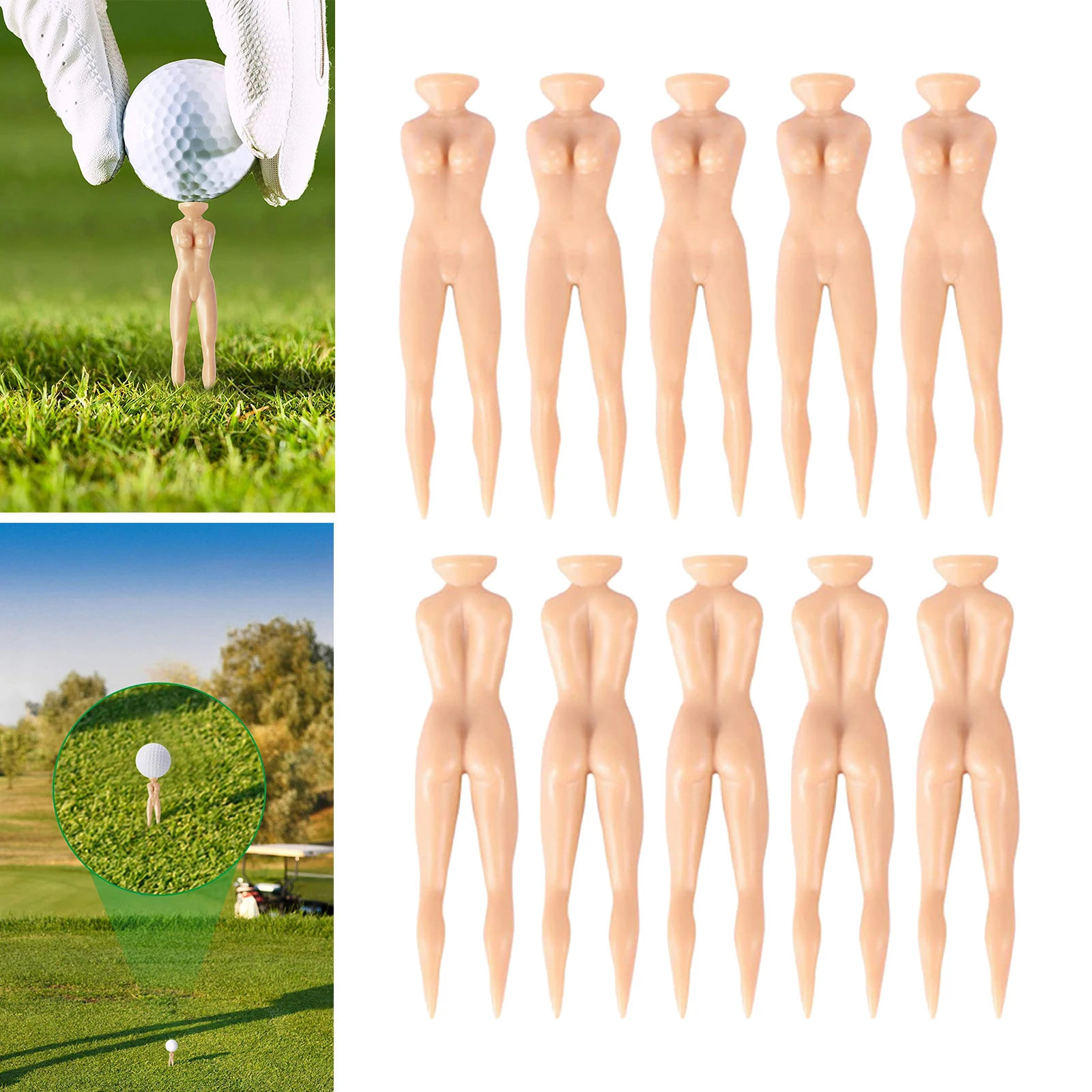 

10x Plastic Lady Women Body Golf Club Tees Professional Beginner