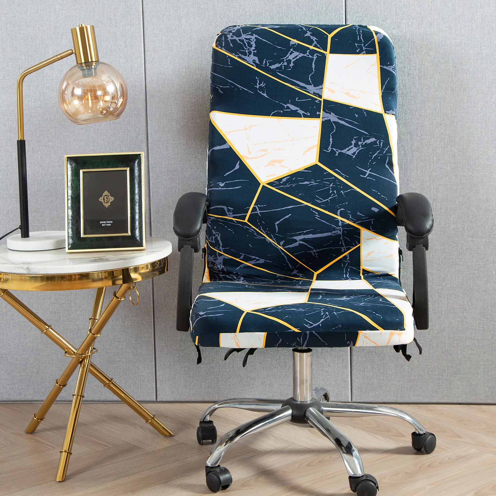 Geometry Style Printed Elastic Stretch Office Chair Cover Washable Computer Arm M/L Slipcover Rotatable Protector | Дом и сад