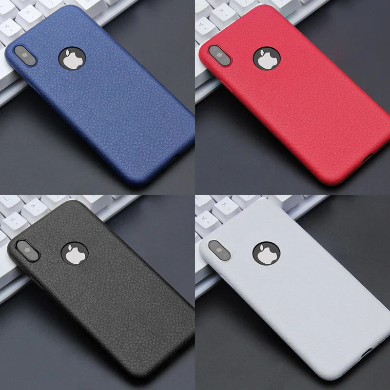 

Leather Luxury Pattern Soft Shockproof Phone Case For Apple iPhone X XR XS Max 8 7 6 6S Plus Black White Blue Red Cover Carcasas