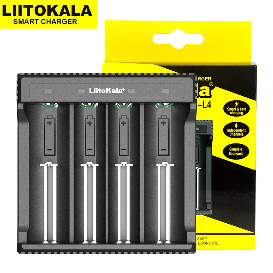 

LiitoKala Lii-L4 Lii-L2 Lii-500S Lii-PD2 3.7V 1.2V 18650 Rechargeable Battery Charger For 18500 18350 26650 21700 Batteries.