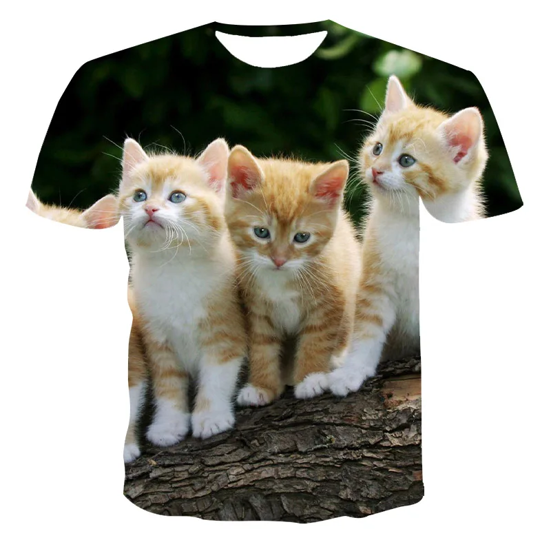 

Summer 3D Cartoon Manga Casual Breathable Short Sleeve O-Neck Top Fashion Harajuku Men T-Shirt New Hot Sale Cute little Cat Tees