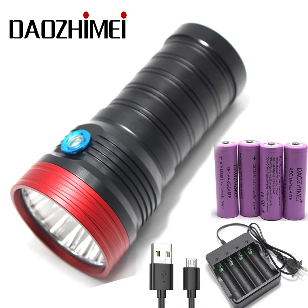 Суперъяркий фонарик высокой мощности 5000 лм 18XT6 светодиодный водонепроницаемый