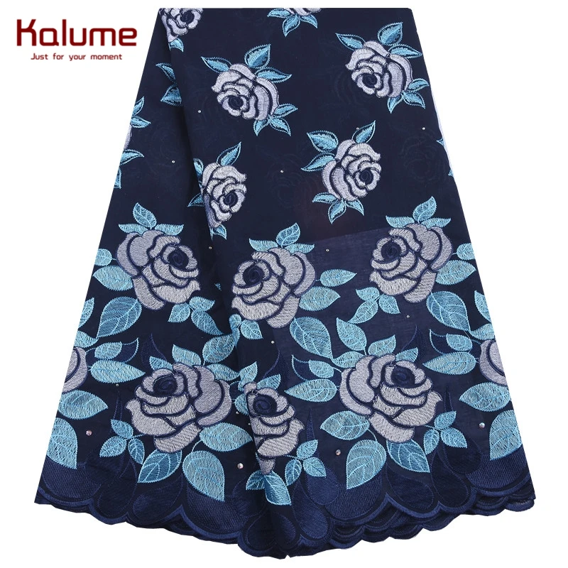 Kalume/Новая модная Африканская Хлопковая кружевная ткань 5 ярдов нигерийская