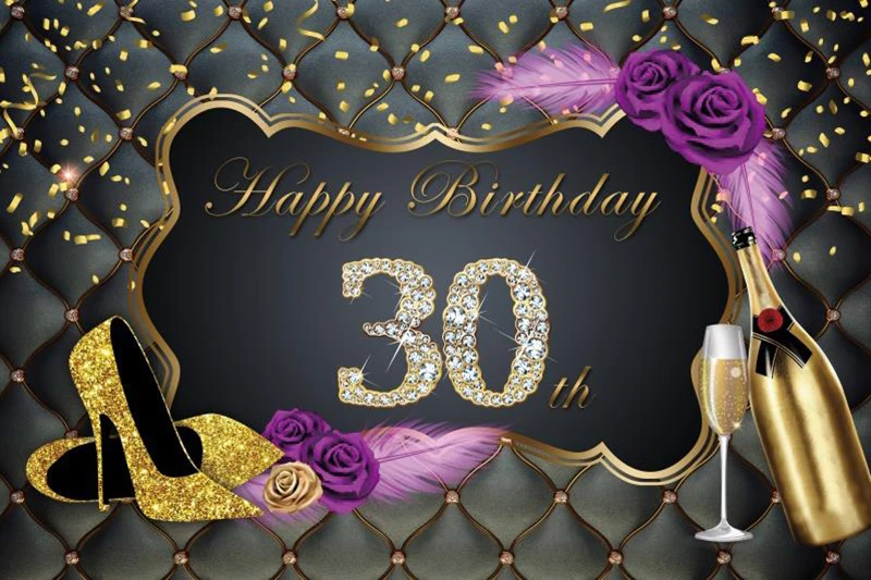 NWH05322 Photo Backdrops Happy Women Fabulous Birthday Party 30 40 50th High Heels Party Banner Photo Backgrounds Photocall Photo Studio - Цвет: NWH05322