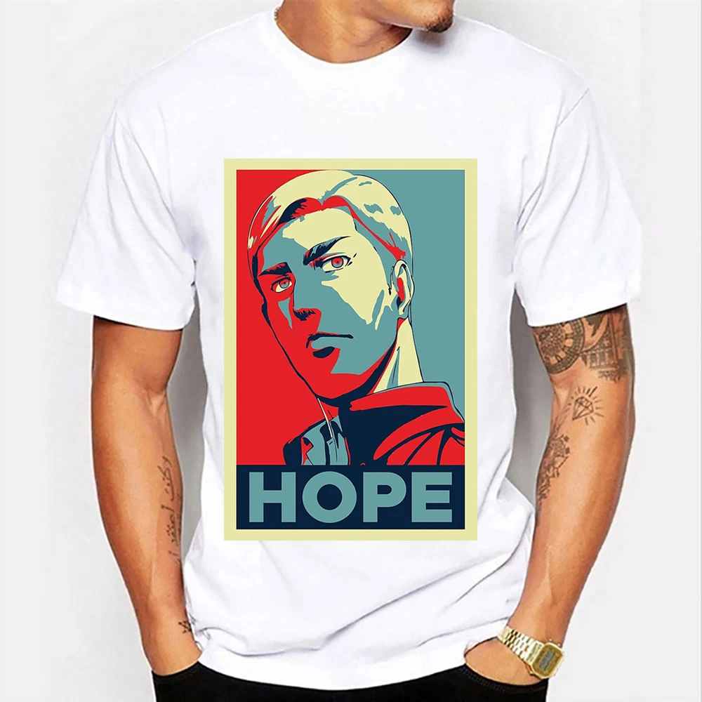

Attack On Titan Harajuku Tshirts Erwin Smith Hope Men Summer Oversized T Shirts 2021 Short Sleeve Tee Round Neck Tops Camisetas