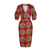 sexy v neck traditional dress women african dashiki print bodycon dress women african clothes party african dresses for women