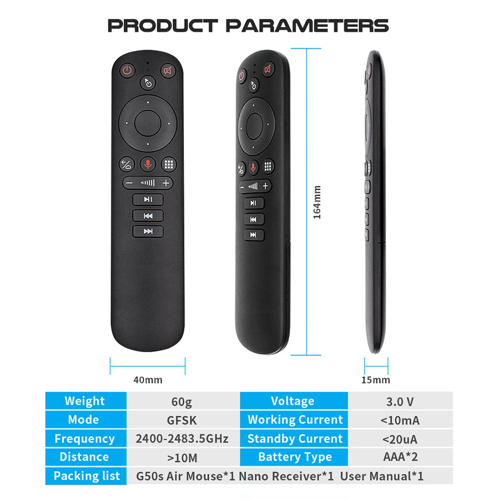2 4 GHz Google Voice Air Remote Mouse Многофункциональный гироскоп обучающий пульт