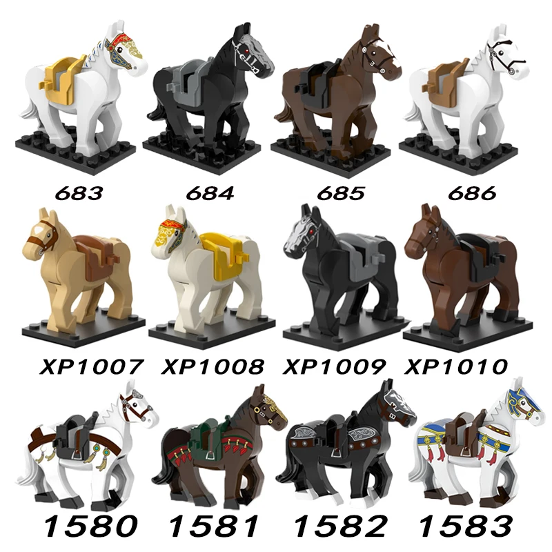 

Single Sale Building Blocks Cartoon Horse The Three Kingdoms War Horse Figures Kids Toys For Children gift XH 1580-1583