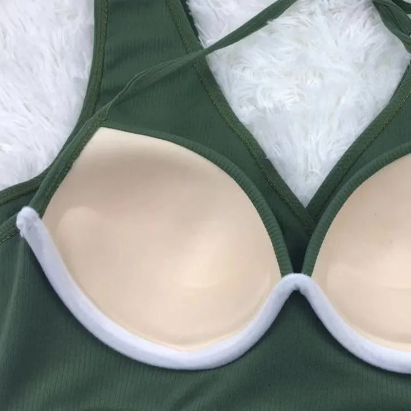 

Two-piece Women Swimsuit Skirt Young Girl Swimsuit Conservative Gathered Beach Bathing Suit