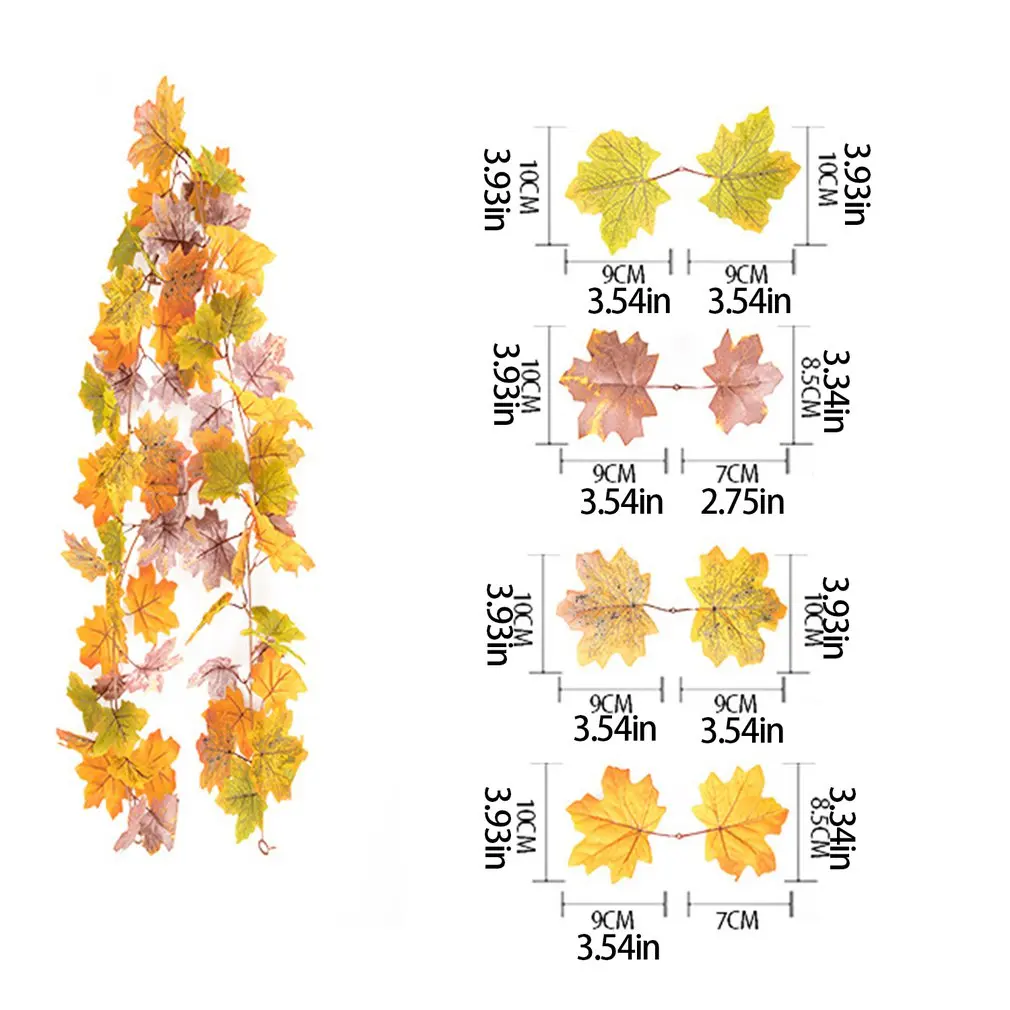 

180cm Maple Leaf Rattan Decoration Autumn Colorful Maple Leaf Rattan Simulation Autumn Colors Maple Leaf RattanThanksgiving