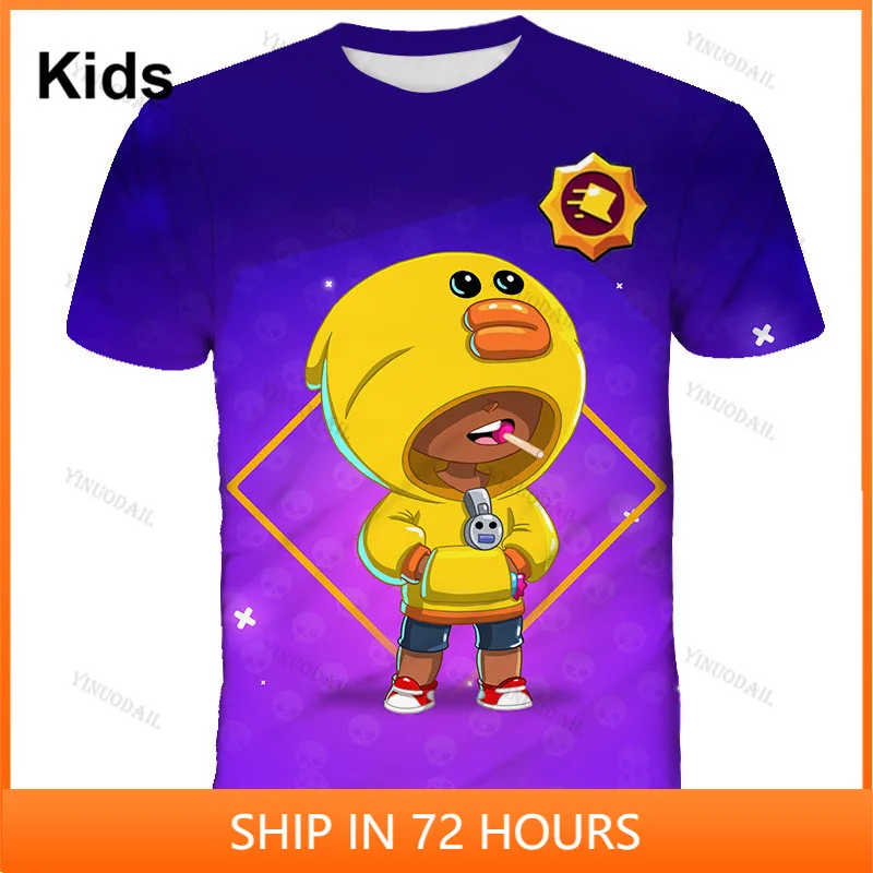 

Colt Nita Sprout and Star,Children Cute Crow Shoot Game 3D Tshirt Men Clothing Harajuku Shirt Kids Leon Child Tops Boys Girls