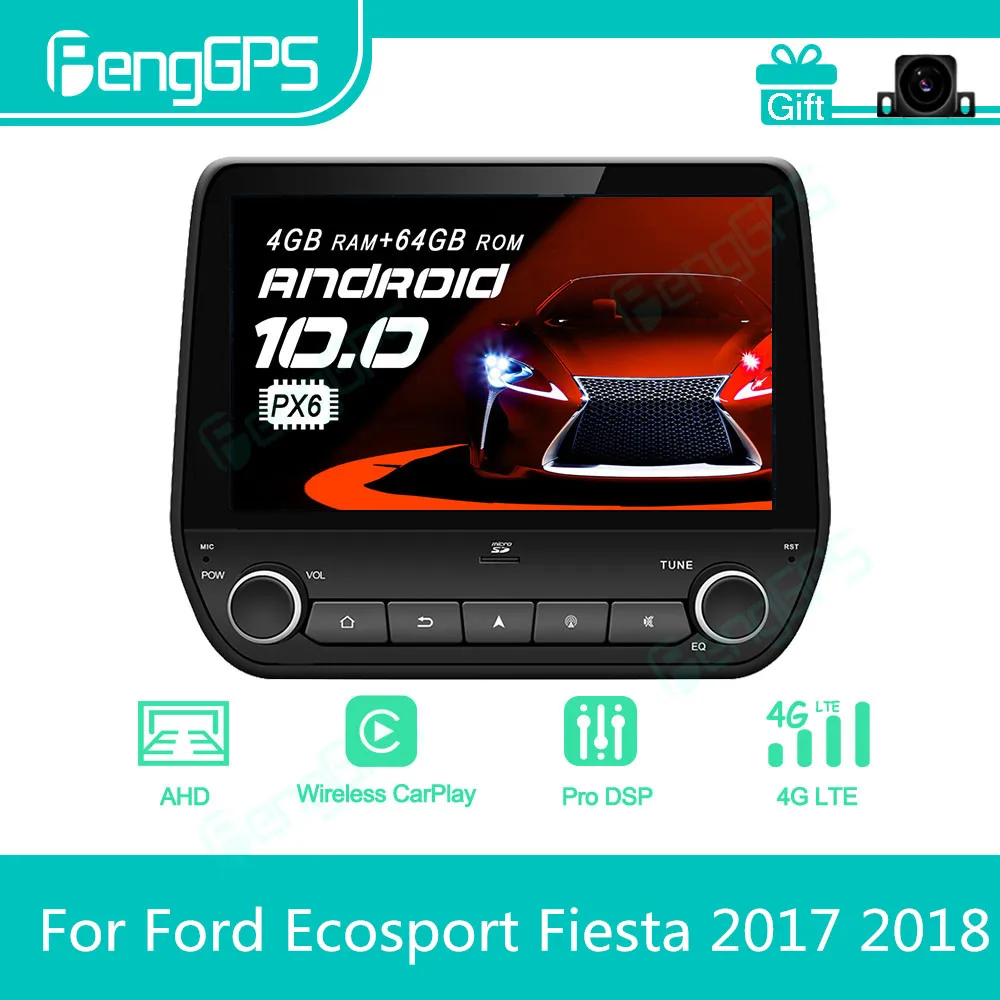 

For Ford Ecosport Fiesta 2017 2018 Android Car Radio Stereo Multimedia Player 2 Din Autoradio GPS Navigation PX6 Unit Screen