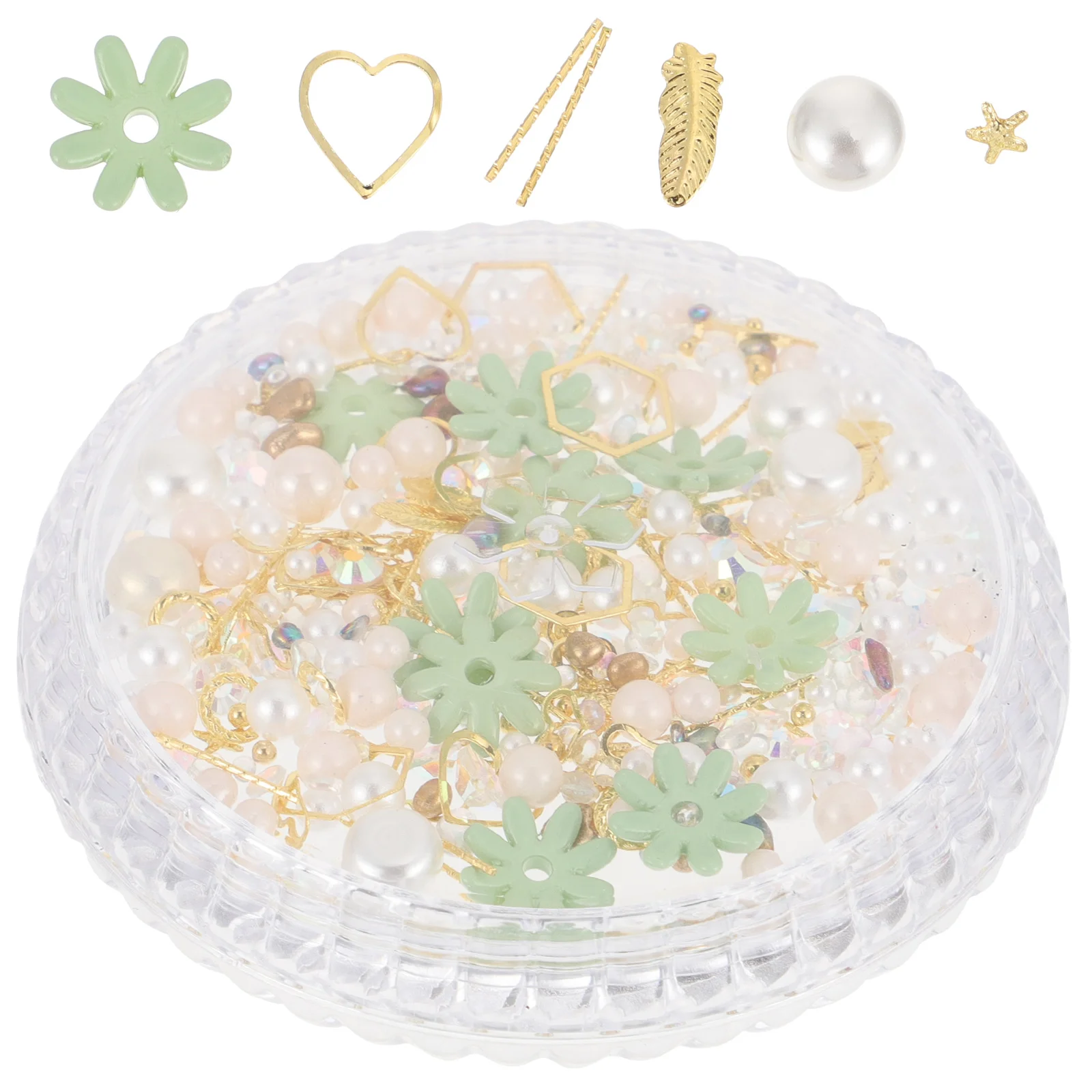 

1 коробка искусственных жемчужин, украшения для ногтей своими руками, маникюрные украшения