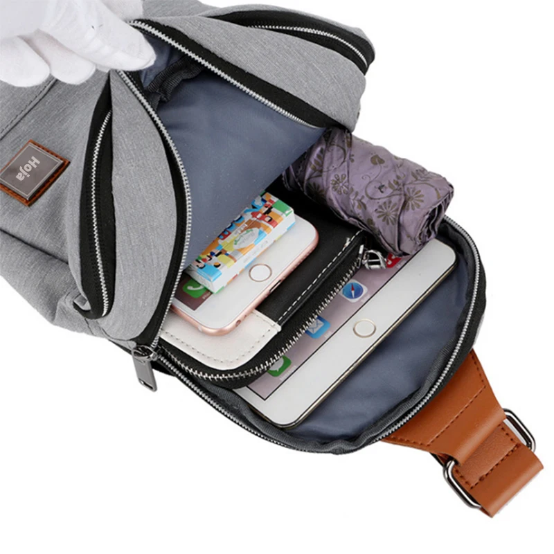 Новый стиль, модная мужская сумка, сумка-мессенджер, Холщовая Сумка, переносная сумка для мужчин, нагрудник, USB зарядка, мужская дорожная сум... от AliExpress WW
