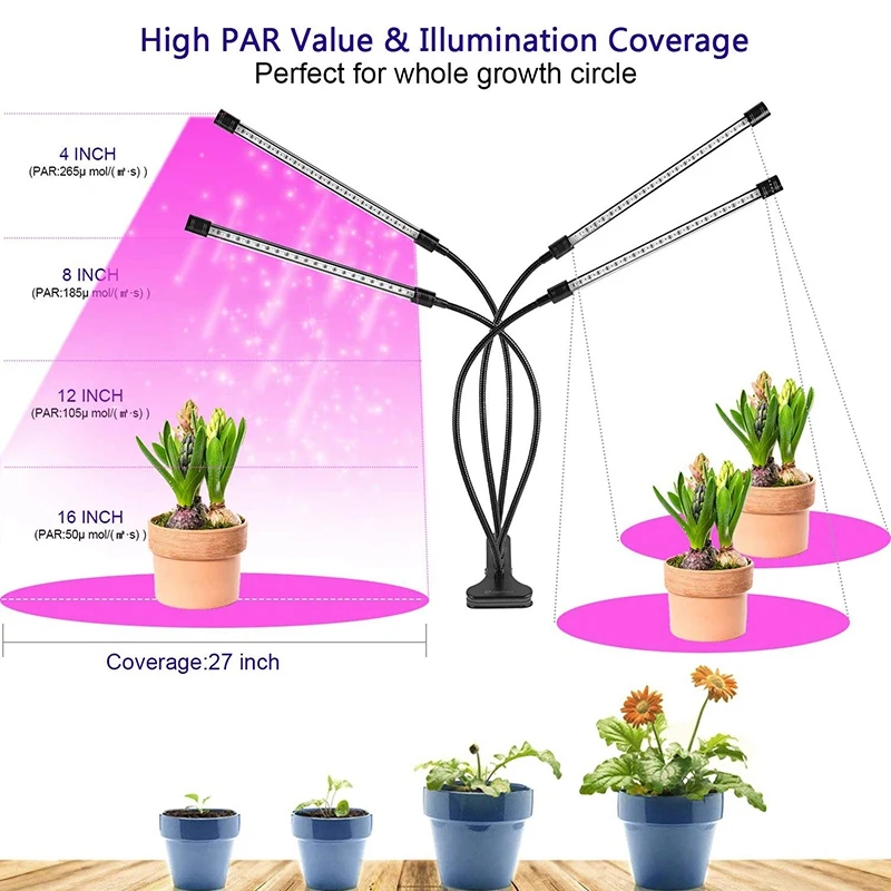 Grow Lights завод огни для комнатных растений 80 ваттов 40 светодиодный ламп