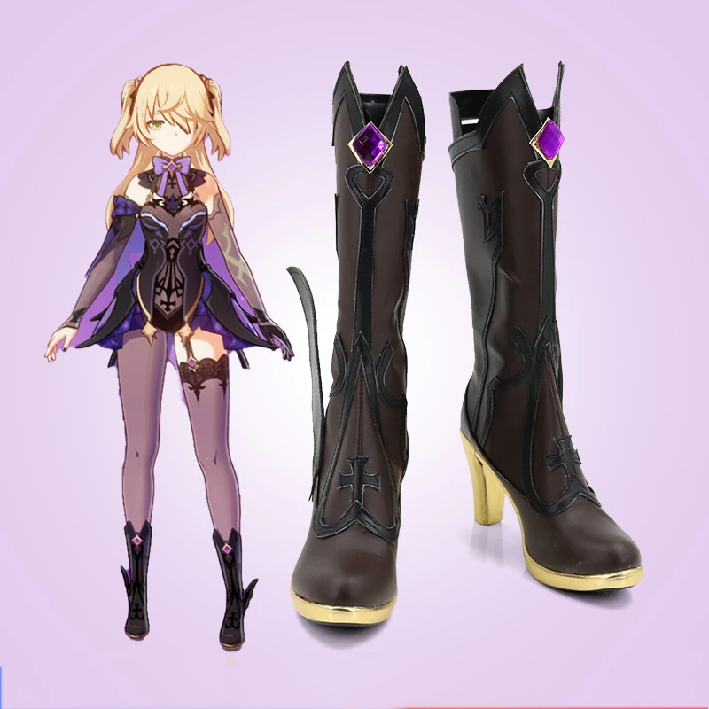 

Game Genshin Impact Fischl Cosplay Shoes Short Fancy Boots Halloween Carnival Party COS Genshin Impact Cosplay Fischl Costumes