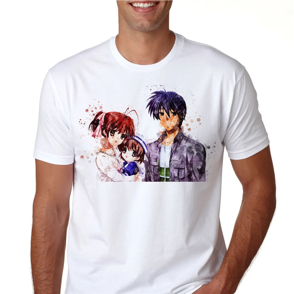 Clannad аниме футболка унисекс хлопковая Манга подарок качество N1123 для мужчин и