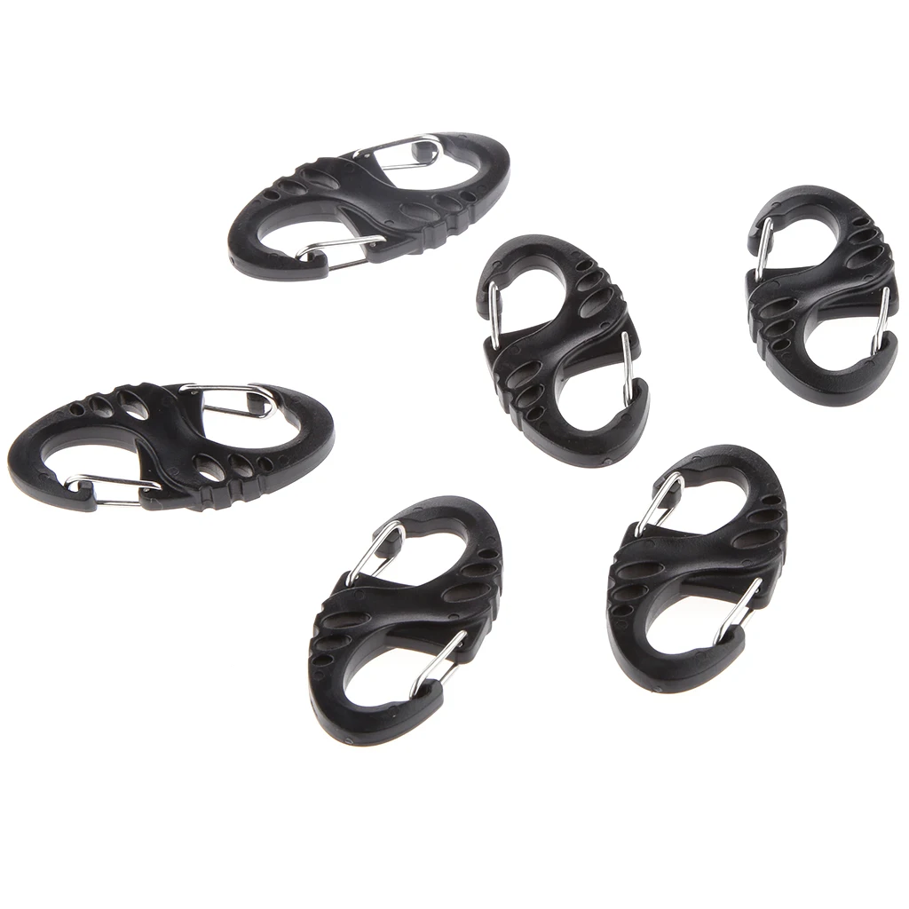 

Черный S Тип Карабин лагерь карабин восхождение Пеший Туризм набор карабинов из 10 шт.