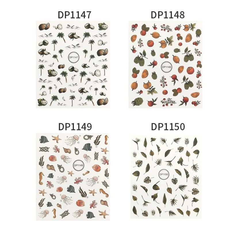 Наклейки 3D для ногтей с фруктами и лимоном клейкие слайдеры ногтями новый дизайн