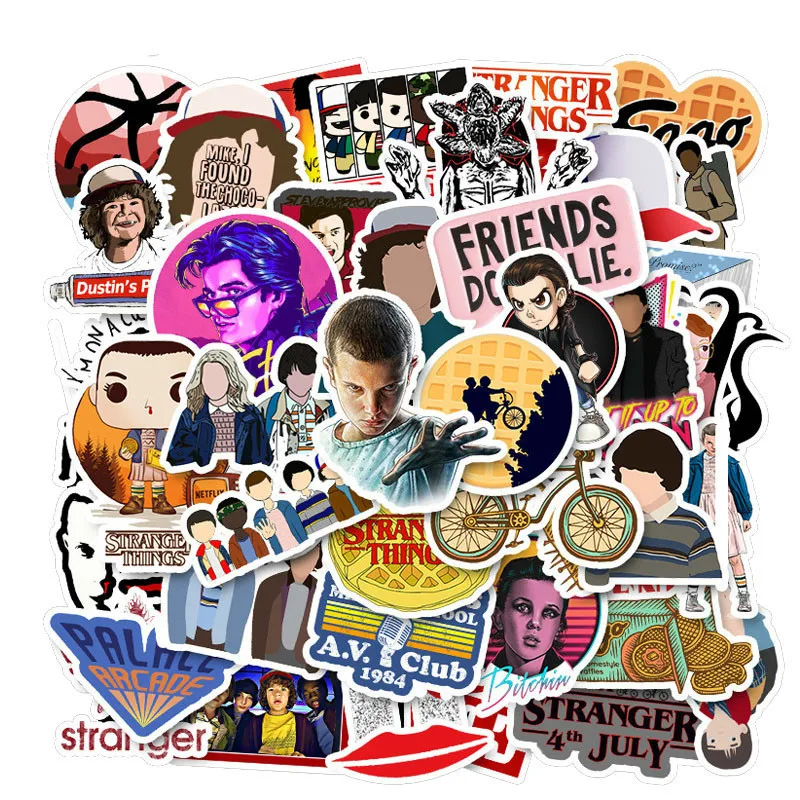 50 шт. наклейки очень странные дела американский мультяшный фильм для автомобиля
