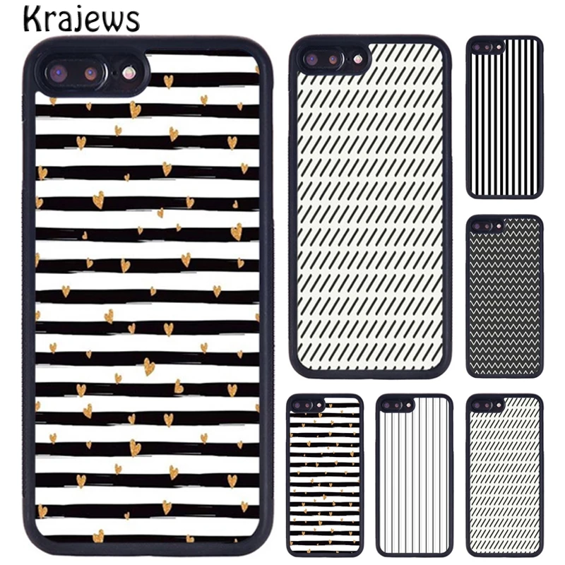 Чехлы krajew для телефонов iPhone X XR XS 11 12 Pro MAX 5 6 6S 7 8 Plus Samsung Galaxy S7 S8 S9 S10 с черно-белыми