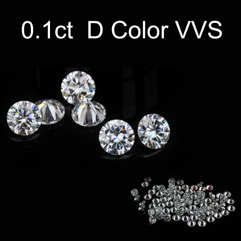 Круглые незакрепленные драгоценные камни Moissanite D 0 1 карат 3 мм прозрачность VVS