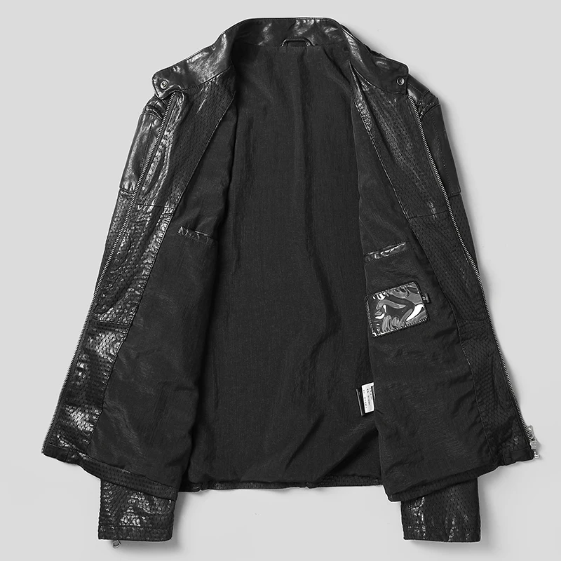 Куртка мужская из натуральной овечьей кожи тонкое кожаное пальто с дырками